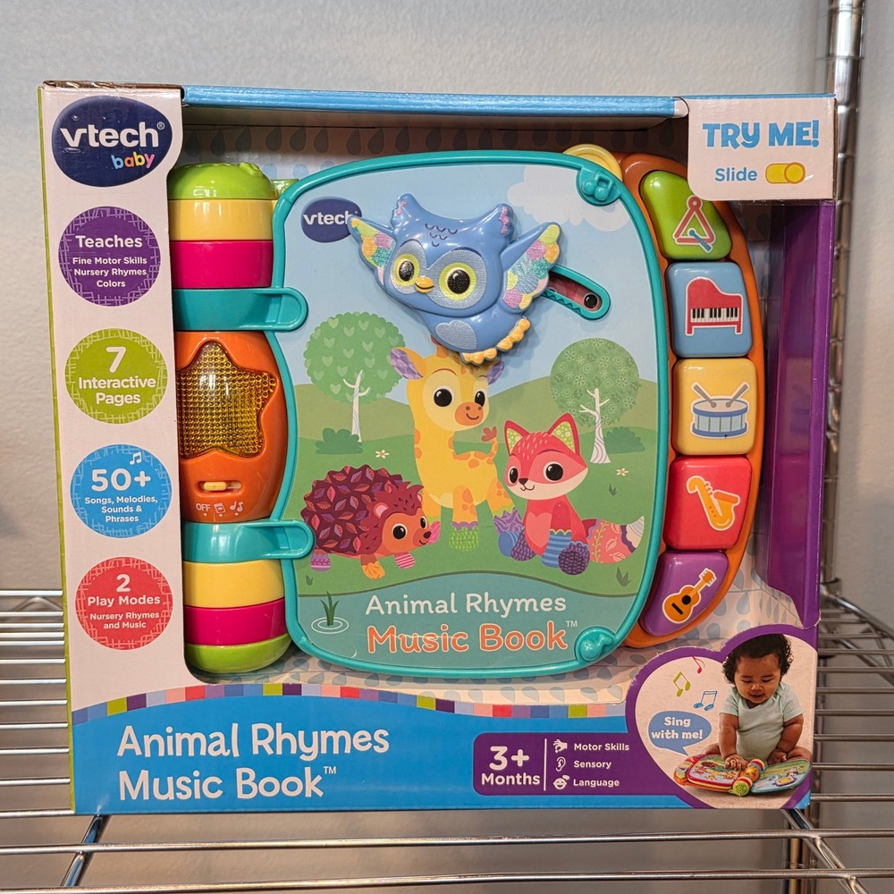 VTech Baby Animal Rhymes Music Book Interactive Learning Toy 3+ months NEW